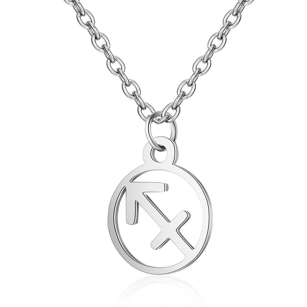 Twelve constellation stainless steel necklace necklace